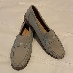 Marc Joseph Light Gray Loafers with Star Detail